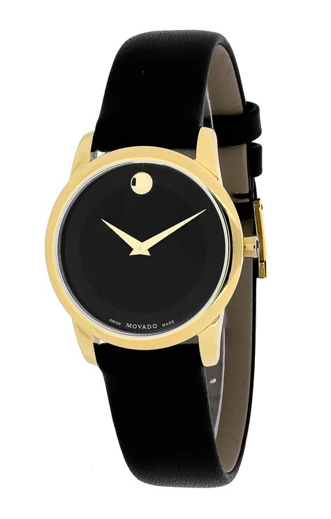 black and gold female watch.